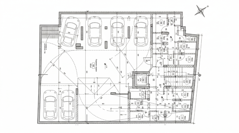 Схема на подземни паркоместа в сутерен на сграда до Гранд Мол Варна.